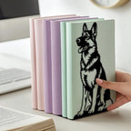 Peacoblue Metal Bookends for Shelves, Modern Decorative Heavy Duty Study Book Ends Stoppers for Office, Desk, Shelf, Room 5.3"x4.3"x7.9" Cast Iron Simple Tall Bookends 1 Pair (German Shepherd) - style: German Shepherd