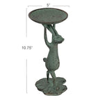 Creative Co-Op Cast Iron Bunny Rabbit Pillar Candle Holder (Holds 3 Inch Pillar Candle), Patina Finish - color: Patina