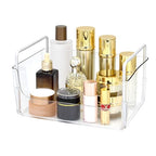 Clear Makeup Organizer Tray with Handles Bathroom & Vanity Storage for Cosmetics, Skincare - Countertop Organizer Kitchen Cabinet Storage Tray