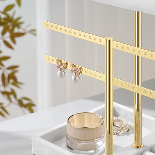 bussdis 3 Tier Bracelet Holder Display - Detachable T Bar White Velvet Bracelet Holder, Jewelry Holder Organizer for Bracelet, Necklace, Earrings, Rings - color: White, size: Large