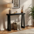 Plank+Beam Solid Wood Console Table, 36 Inch, Sofa Table, Narrow Entryway Table for Hallway, Behind The Couch, Living Room, Foyer, Easy Assembly, Black - color: Black, size: 36" Console Table