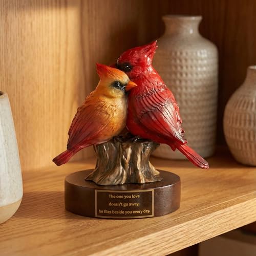 Cardinal Figurine with Engraved Base, Red Cardinal Memorial Sympathy Decorative Statue Gifts for Mother’s Day/Valentines Day/Anniversary Wedding, Cardinal Home Decor for Shelf Desk