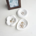 White Donut Shape Ring Dish Jewelry Tray Organizer, Ceramic Accent Tray for Vanity, Small Decorative Trinket Dish - size: Donut