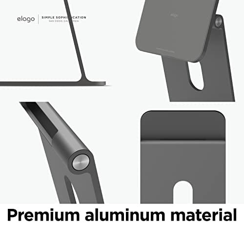 elago Premium iPad Magnetic Stand Designed for iPad Pro 12.9"(5th,4th Gen), 11"(3rd,2nd Gen), Air 10.9"(5th,4th Gen), Mini 8.3"(6th Gen, A17 Pro), 10.9"(10th Gen) [Dark Grey] - color: Dark Grey