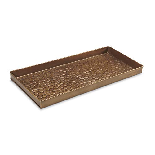 Good Directions Medium Boot Tray, Pebbles Multi-Purpose All Weather Decorative Boot Tray, Shoes, Plants, Garage, Patio Door, Pet Bowls, 30 inch Entry Indoor Shoe Tray, Brass Finish - color: Brass, style: Pebbles