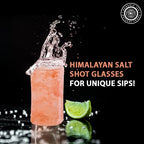 Pride of India | Pink Salt Crystal Accessories (Pink Salt Crystal Shot Glass - Round Shape) | Perfect for cocktails, shooters, tequila | Stylish & Trendy | Highest Quality & Food-Grade - color: Pink Salt Crystal Shot Glass - Round Shape