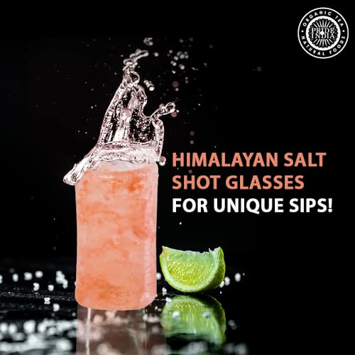 Pride of India | Pink Salt Crystal Accessories (Pink Salt Crystal Shot Glass - Round Shape) | Perfect for cocktails, shooters, tequila | Stylish & Trendy | Highest Quality & Food-Grade - color: Pink Salt Crystal Shot Glass - Round Shape