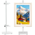 Rofio Adjustable Tabletop Easel Stand, Picture Easel Stand up to 17” H, Metal Picture Frame Holder for Artwork, Photo, Signs & Certificates (White) - color: White