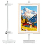 Rofio Adjustable Tabletop Easel Stand, Picture Easel Stand up to 17” H, Metal Picture Frame Holder for Artwork, Photo, Signs & Certificates (White) - color: White