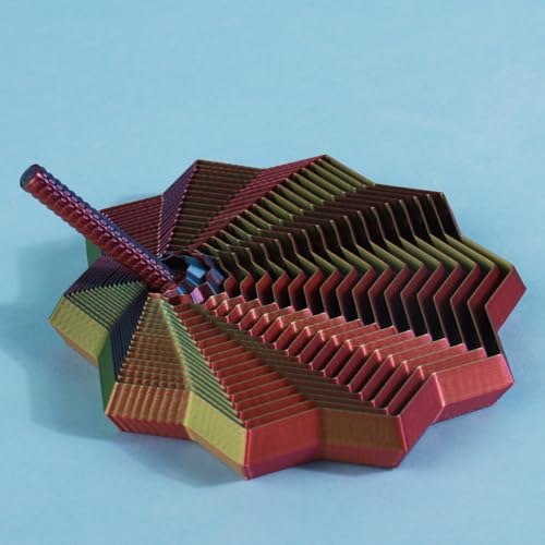 3D Printed Polygonal Spiral Carrot Tower Ornament for Home Living Room Bedroom Office Desktop Funny Desk Decor, Iridescent Red Yellow Blue - color: Iridescent Red Yellow Blue