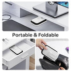 Foldable Phone Stand for Desk - Adjustable Height & Angle Cell Phone Holder, Portable Tablet Stand with Anti-Slip Base for Home, Office, and Travel, Compatible with iPhone & All 4-11" Devices (White) - color: White