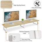 TEAMIX Large Dual Monitor Riser - Wood & Steel Desk Organization - Maple, 42 inch - color: Maple