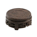 Wooden Display Stand Base 3.15" Circular Wood Carved Pedestal Oriental Style Home Decoration for Vase, Flower Pots, Teapot, Table Lamp, Fishbowl - style: Circular
