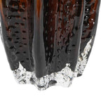 12" Burnt Umber Wavy Glass Table Vase