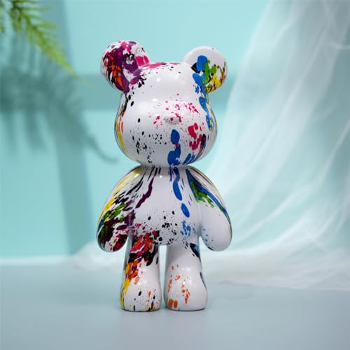 Abstract Bear Statue Decor for Home, Resin Animal Bear Sculpture Ornament for Bedroom, Living Room, Office on Table, Shelf and Cabinet (Type C) - color: Type C