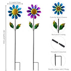 4 Pack Wind Spinner Outdoor,Waterproof Metal Flowers Windmill,Pinwheels for Yard and Garden, Flower Wind Sculpture & Spinner for Patio Lawn Decor - size: Sunflowers-4Pack