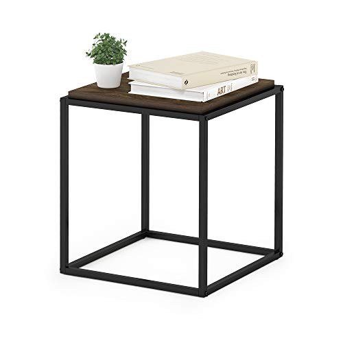 Furinno Moretti Cube Modern Stackable End Table Shelf, Columbia Walnut - color: Columbia Walnut, size: Stackable Metal Frame