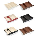 Londo Leather Tray Organizer - Practical Lightweight Water Resistant Computer Table Desk Storage Box for Wallets, Watches, Keys, Coins, Cell Phones and Office Equipment - color: Red