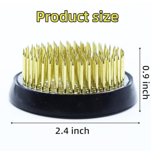 Floral Frogs for Flower Arrangements, 2.4" Round Metal Flower Frog Vase Arranger Gold Pin Holder for Ikebana, DIY Flower Craft Arrangements (60mm Gold) - color: 60mm Gold