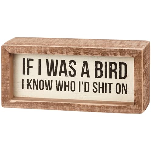 Primitives by Kathy Rustic Farmhouse Decor - Inspirational Wall Art, Wooden Table/Shelf Decor, Boho Kitchen Accessories 5”x7” - style: If I Was a Bird