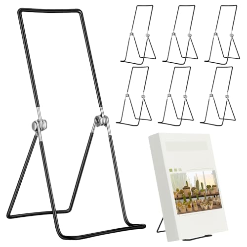 6 Pack 9.17 Inch Large Metal Book Stand for Display Adjustable Display Holder Easel Collector Stand for Home Office Back to School Books Frames Comic Plates Album CD Magazine - size: 9.17 Inch