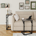 5-Level Adjustable C-Shaped End Table, Small Side Table for Couch, Sofa TV Tray Table for Living Room, Bedroom, Bedside ET-ZA-GYW1 - color: Greige