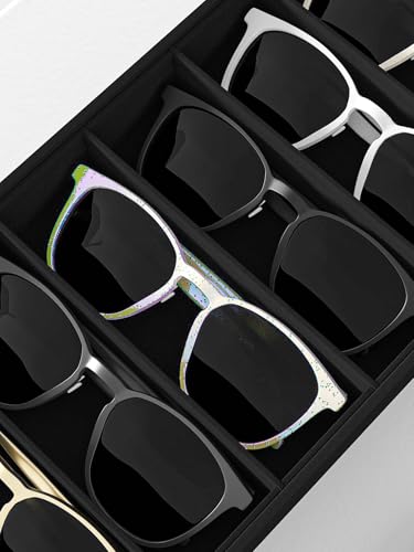 Sunglass Organizer Tray,Eyeglass Storage for Multiple Glasses,Jewelry and Sunglasses Drawer Organizer (Black 1) - color: Black 1