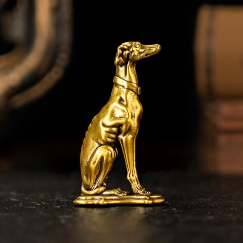 Retro 100% Solid Brass Emaciated Dog Sculpture - Skinny but Unbroken Canine Figurine, Handmade Vintage Survivor Art, Unique Gift for Dog Lovers & Collectors, Symbol of Perseverance - style: Thin Dog