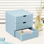 3-Drawer Vanity Organizer, Compact Storage Organization Drawers Blue - color: Blue