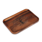 The Tree of Life Serving Acacia Wood Valet Tray for Men Women, Catch All Acacia Mens Key Dump Bedside Nightstand Organizer EDC Wooden Tray for Phone Watch Wallet Keys Jewelry