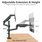 WALI Dual Monitor Mount, 13-33 Inch Adjustable Dual Monitor Arm for Desk Holds Max 19.8 lbs Screens, Swivel Vesa Bracket with C Clamp, Grommet Mounting, Monitor Arms for 2 Monitors (GSDM002) - size: 13"-33", style: Dual Arms