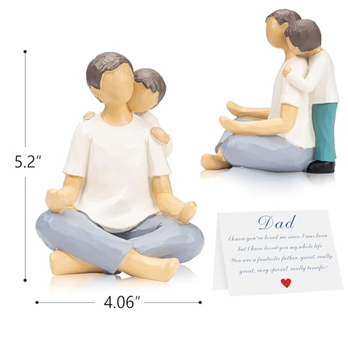 kullder Father and Son Figurines Statues, Birthday Gifts for Dad from Son, Dad Gift for Fathers Day, Christmas, Birthday, Boy & Dads Sculptures, Father Memorial Gift for Loss of Child - color: Father and Son Figurines