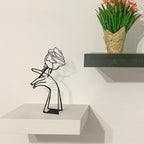 Creative Abstract Decor The Rose & Hand Statues and Sculptures，Metal Hand Crafted Abstract Modern Sculptures Office Desk Decor, Wrought Iron Line Characters Bookcase Decor Iron Art for Home