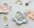 Teen Girls Gifts Trendy Preppy Stuff Aesthetic Room Decor Bedroom Decor Aesthetic Preppy Room Decor Aesthetic Stuff Checkered Jewelry Tray - style: Blue Checkered