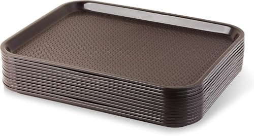 New Star Foodservice Fast Food Tray, Set of 12 (Brown, 14 by 18-Inch) - color: Brown, size: 14 by 18-Inch