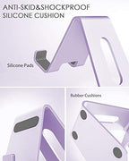 CreaDream Cell Phone Stand, Cradle, Holder,Aluminum Desktop Stand Compatible with Switch, All Smart Phone, iPhone 17 16 Pro Xs Max Xr X Se 8 7 6 6s Plus SE 5 5s-Purple - color: Purple