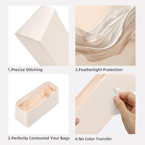 DGAZ Silk Purse Organizer Insert Fits Hermes Kelly Messenger Bags，Silky Smooth Bag Organizer，Luxury Handbag & Tote Shaper(Kelly Messenger PM,Craie) - color: Craie, size: Kelly Messenger PM