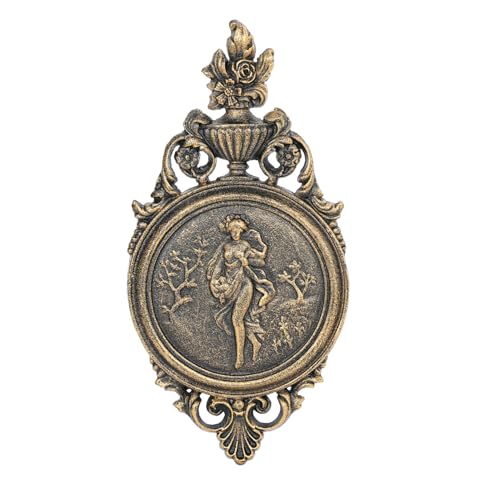 Sungmor Ornate Cast Iron Wall Art Plaque – Classical Woman Relief in French Country Style, Decorative Wall Sculpture - Vintage Hanging Décor for Home, Garden, or Patio – Rustic Gold Finish - color: Rustic Gold & B