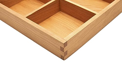 pandapark Wood Organizer Tray,Black Walnut,Desk & Drawer Storage Box (Cherry Master-4) - color: Cherry Master-4