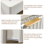 LEYAOYAO 31" Wide Fluted Nightstand with Charging Station, Oversized Extra Large 1 Drawer Night Stand with Golden Handle, White Wood Bedside Table Tall End Tables,for Bedroom, Living Room, Hallway - color: White, size: 1 Drawers