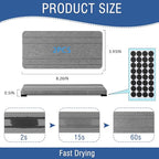 2PCS Water Absorbing Stone Tray, Quick Drying Diatomite Stone Sink Tray, Water Absorbent Diatomite Coasters for Kitchen Sink, Bathroom Counter Hand Soap Dish Toothbrush Holders - color: 2pcs 21×10cm Gray Stripe