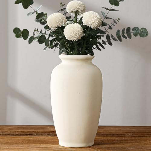 Beige Ceramic Vase-Boho Decorative Vase,Terracotta Tall Vases Decorative Pottery are Suitable for Decorating Living Rooms,Kitchens,and Bedrooms. - color: Beige
