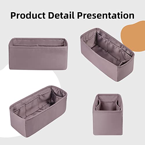 DGAZ Silk Purse Organizer Insert For Hermes Kelly Danse 22 bag，Silky Smooth Bag Organizer，Luxury Handbag & Tote Shaper（Konjac purple，22） - color: Konjac purple