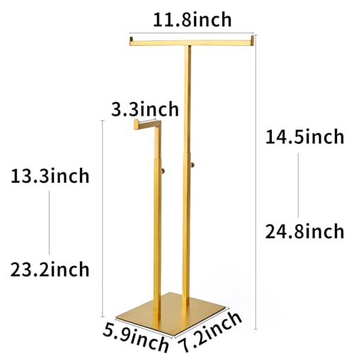 Jewelry Towers Necklaces Organizer Stainless Steels Jewelry Purse Display Stands Adjustable Height Decorations Boutique Purse Holder for Retail Counter Bag Handbag Display Rack