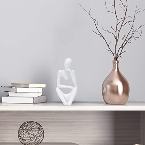 INNOLITES Resin Statue Thinker Style Decoration Abstract Sculptures Collectible Figurines for Home Decor Modern Office Shelf Desktop(White Right) - color: White-right