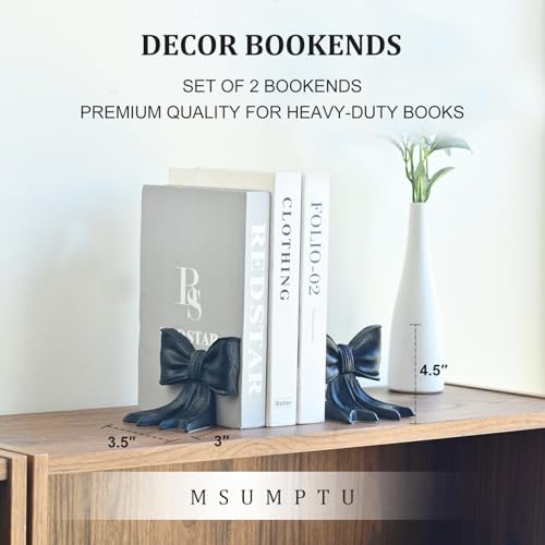 Metal Bookends Set of 2, Heavy Duty Book Ends for Heavy Books, Black Decorative Bookends for Shelves Desk Office Home Decor - color: Black