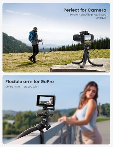 Lamicall Tripod for Camera - 3 in 1 Flexible Tripod for iPhone with Wireless Remote - iPhone Stand for Video Recording Vlogging Compatible with Smartphone, Small Digital Camera Dark Grey - color: NEW Upgraded Tripod for Camera - Dark Grey