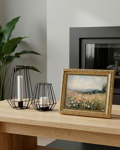 InSimSea Vintage Gold Framed Wall Art for Living Room, Field of Wildflowers Wall Decor, 8x10 inch Small Nature Meadow Landscape Canvas Prints for Bedroom Shelf Gift, Home Farmhouse Decor - color: Field Colored Flowers, size: 10"L x 8"W
