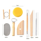 S & E TEACHER'S EDITION 8 Pcs Pottery & Clay Sculpting Tools, Double-Sided, Smooth Wooden Handles. - size: 8 PCS