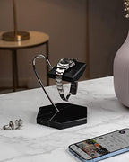 LYS&LYX Watch stand watch display stand watch holder watch Handcrafted watch holder (1-black/silver/black) - color: black/silver/black